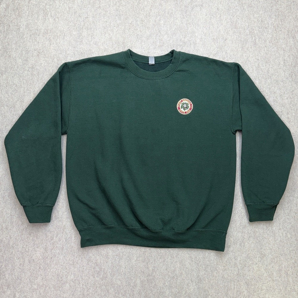 Pabst Brewing Co Sweatshirt Mens L Green Crewneck PBR Beer Americana Dadcore